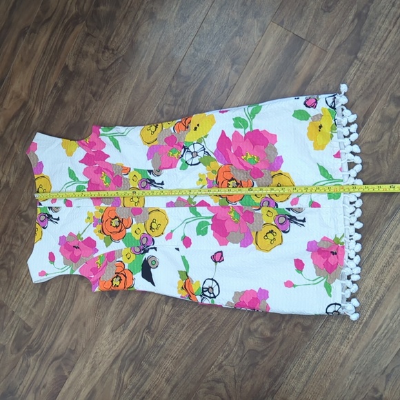 Trina Turk Floral Pom-pom Fringe Shift Dress - Picture 11 of 13